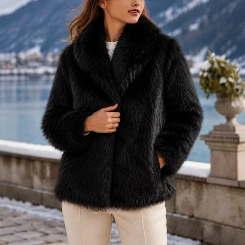 Demi - Winterjas Dames Pluizig met Grote Kraag Knus en Glamoureus