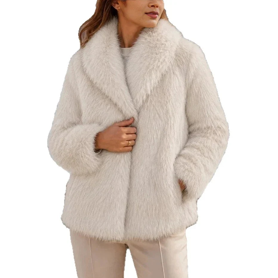 Demi - Winterjas Dames Pluizig met Grote Kraag Knus en Glamoureus