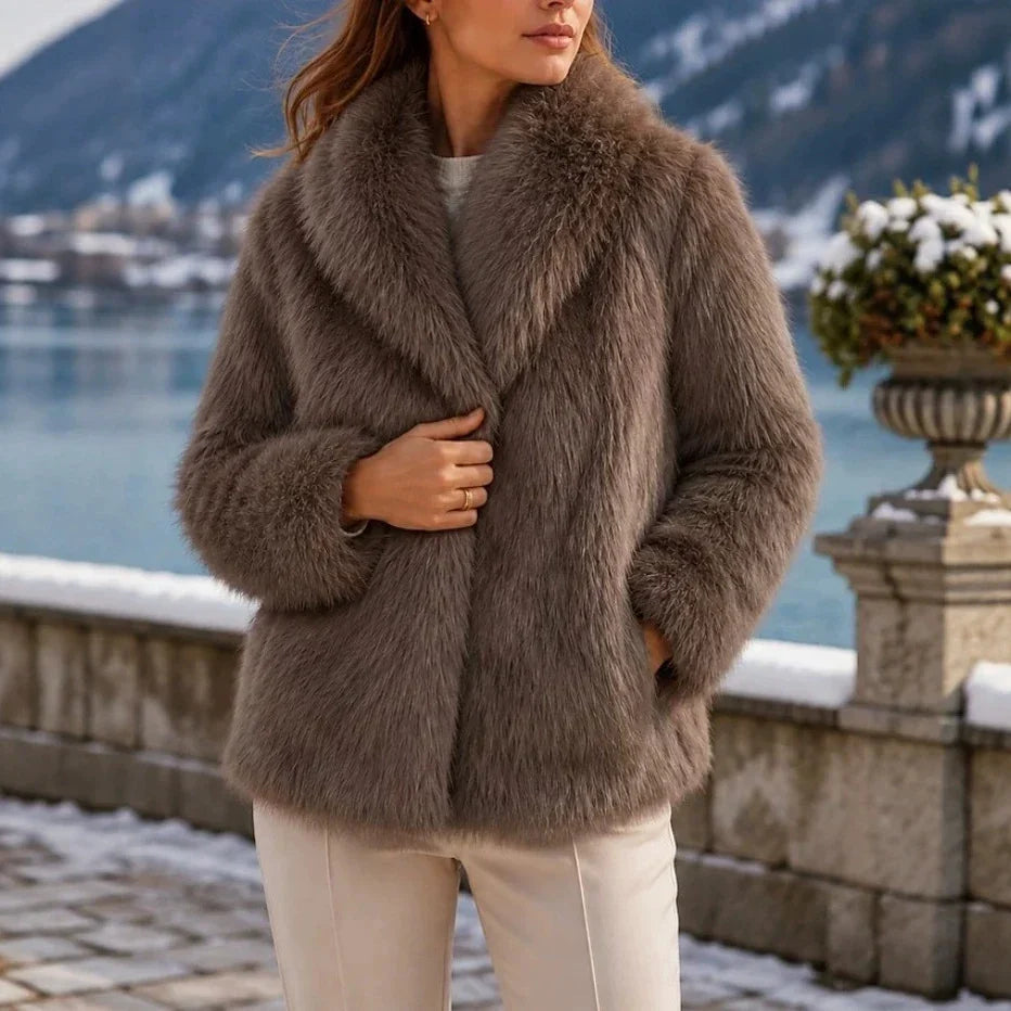 Demi - Winterjas Dames Pluizig met Grote Kraag Knus en Glamoureus