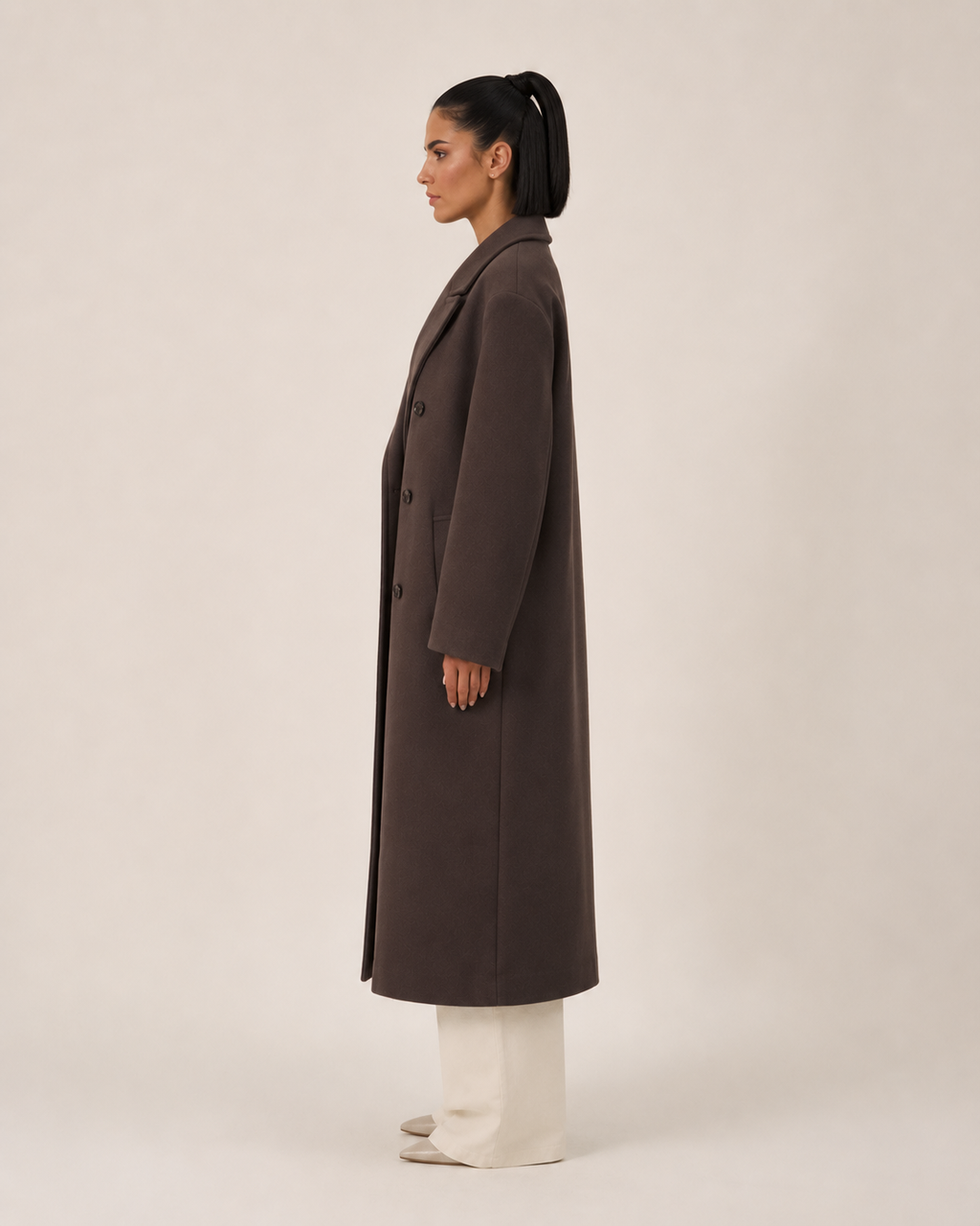 Hester - Winterjas Dames Lang Oversized met Dubbele Knopenrij Warm en Stoer