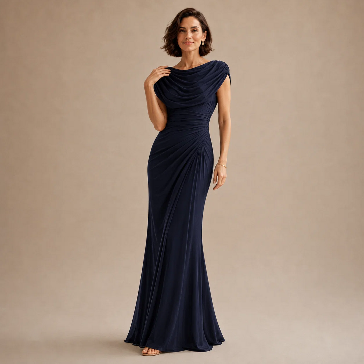 Rianne - Maxi Jurk Dames met Gedrapeerde Cowlhals Zacht en Stijlvol