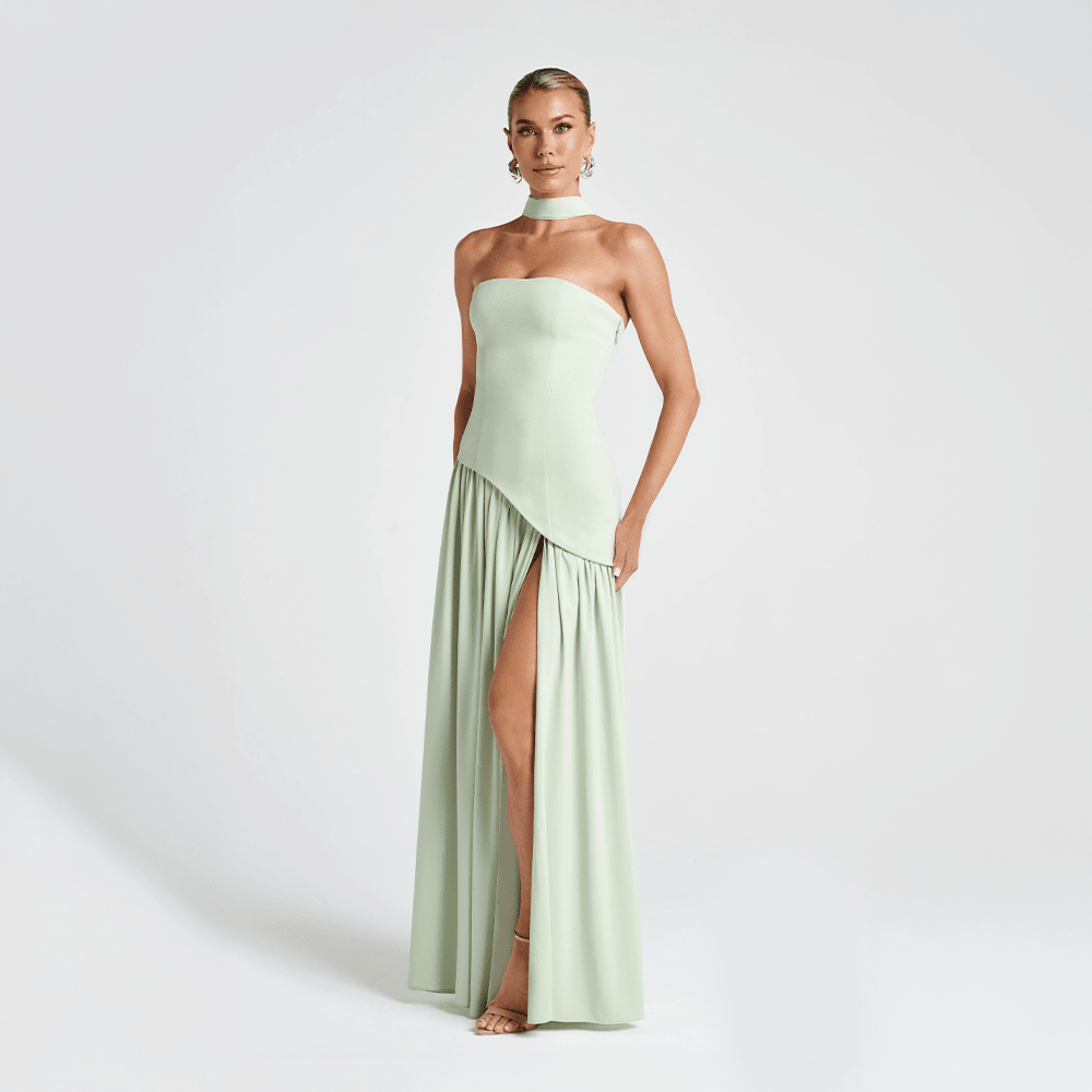 Noor - Maxi Jurk Dames Strapless met Split voor Gala Stralend en Chic