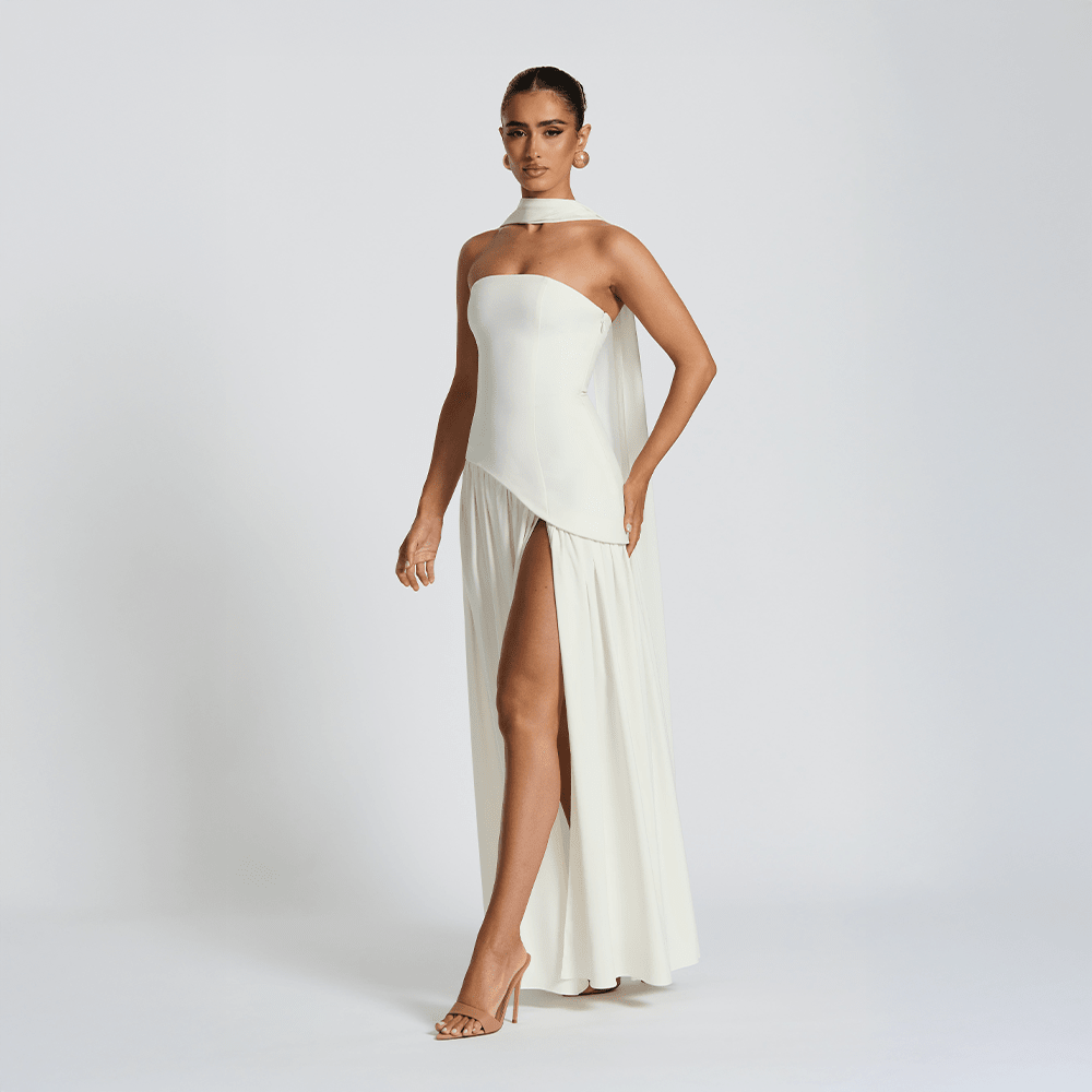Noor - Maxi Jurk Dames Strapless met Split voor Gala Stralend en Chic
