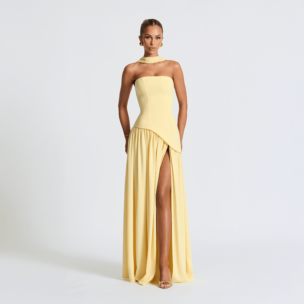 Noor - Maxi Jurk Dames Strapless met Split voor Gala Stralend en Chic