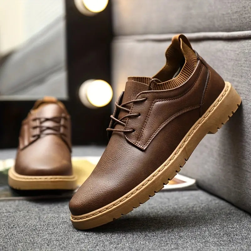 Tim - Boots Heren Laag met Veters en Profielzool Comfortabel en Tijdloos