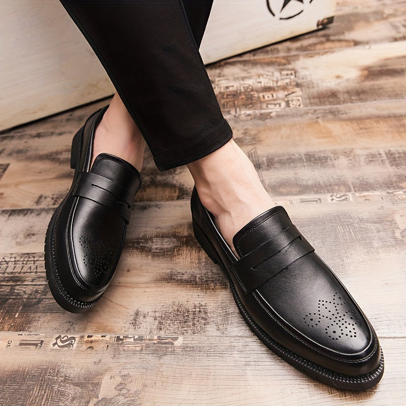Guus - Loafers Heren Instappers met Brogue Detail en Band Klassiek