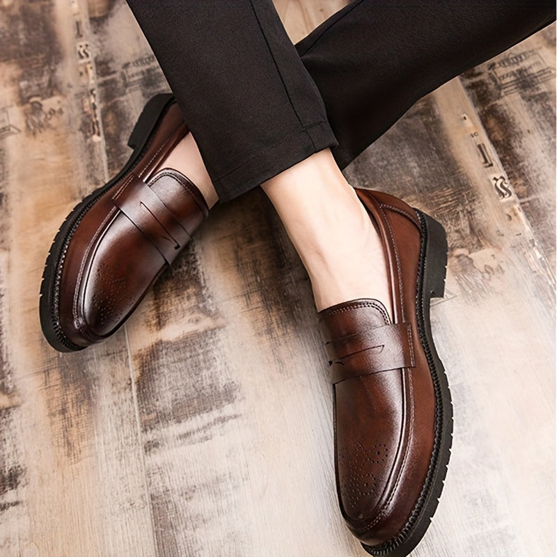 Guus - Loafers Heren Instappers met Brogue Detail en Band Klassiek