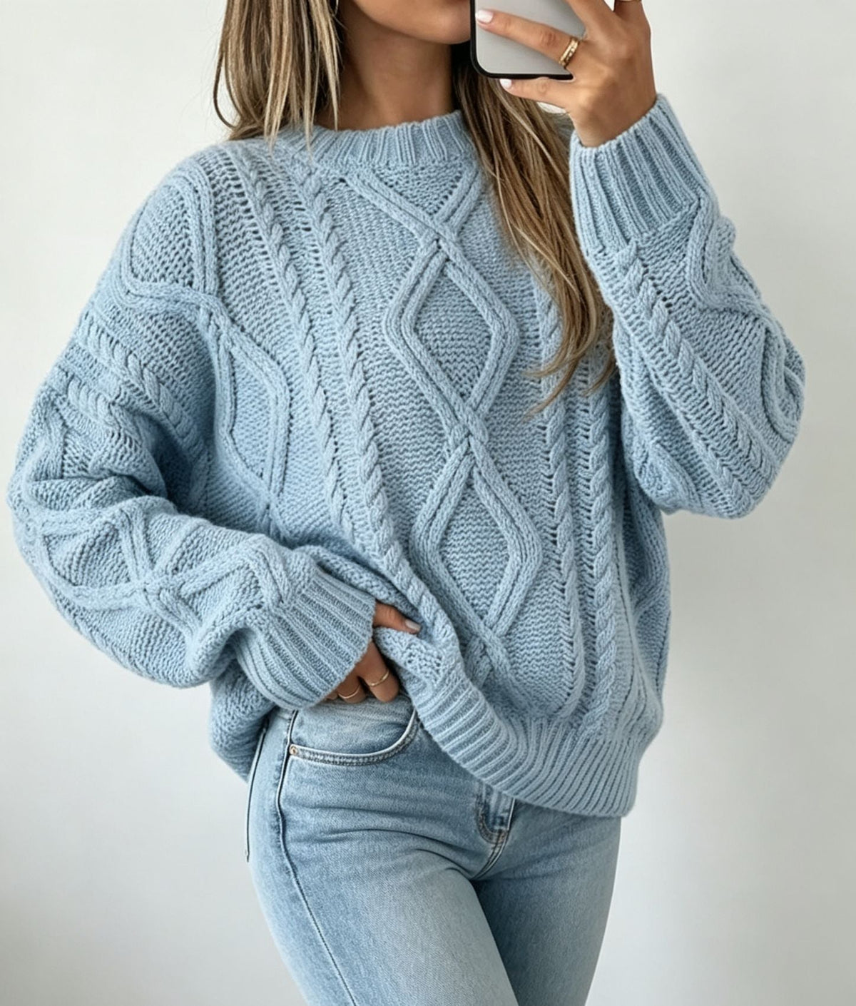 Maaike - Trui Dames Oversized Gebreid met Kabelpatroon Warm en Tijdloos