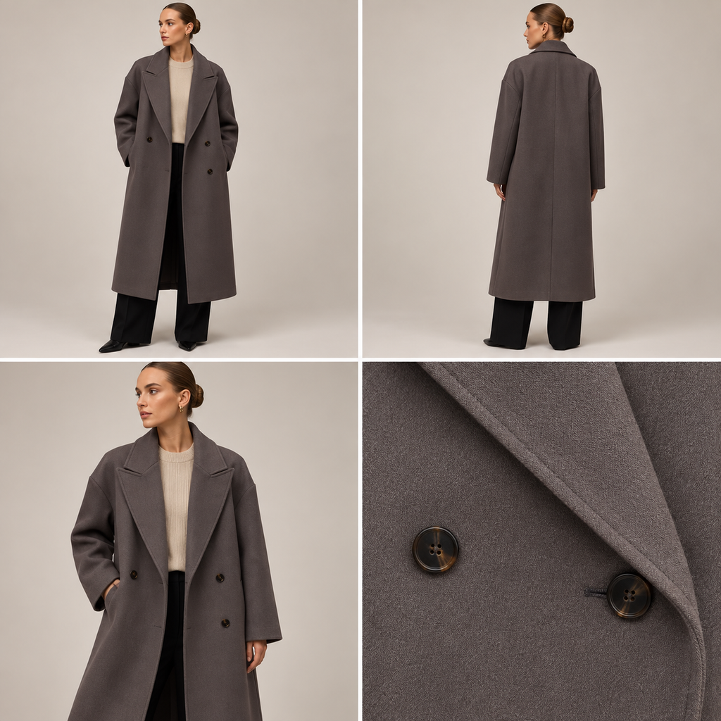 Annick - Winterjas Dames Lang Oversized met Reverskraag Warm en Stijlvol