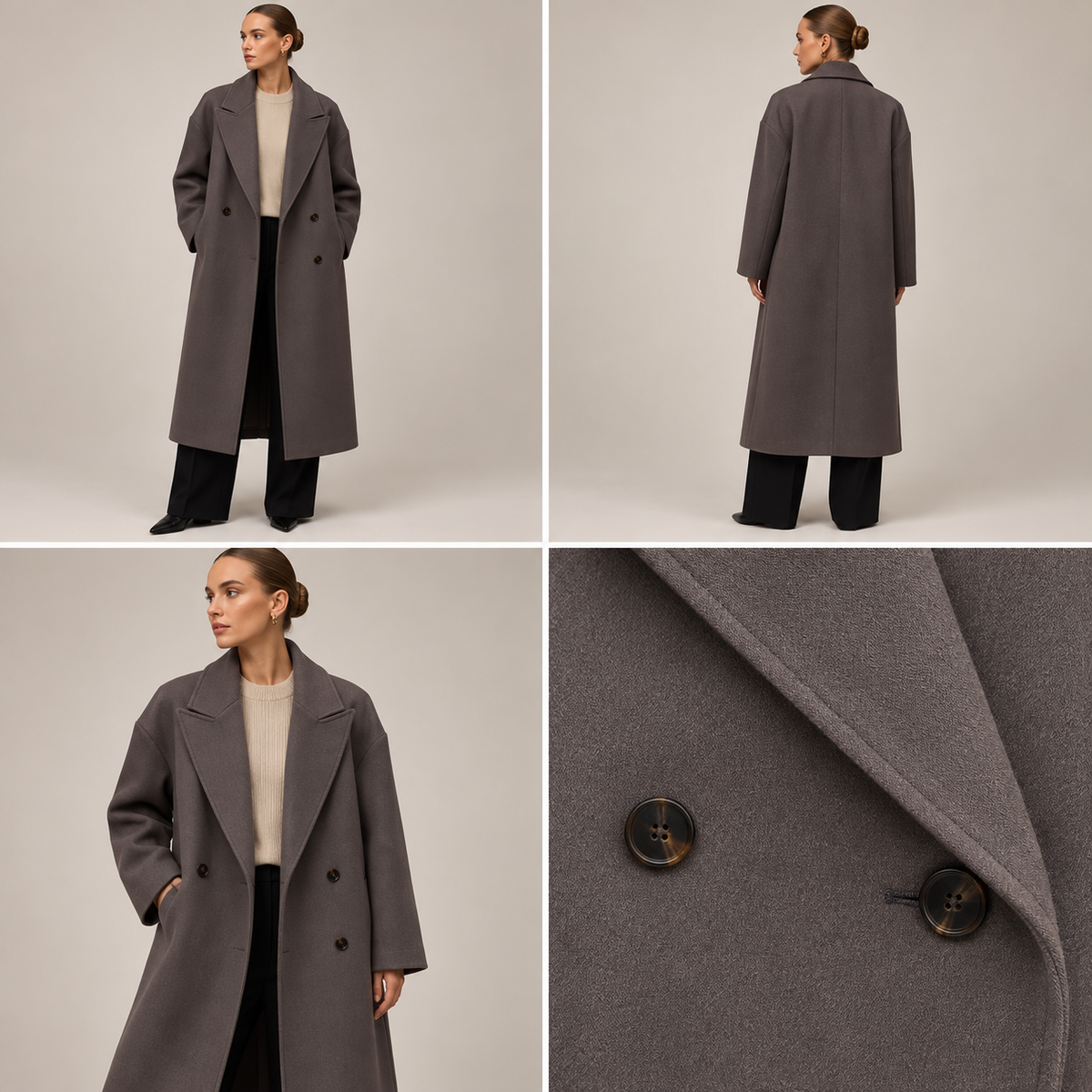 Annick - Winterjas Dames Lang Oversized met Reverskraag Warm en Stijlvol
