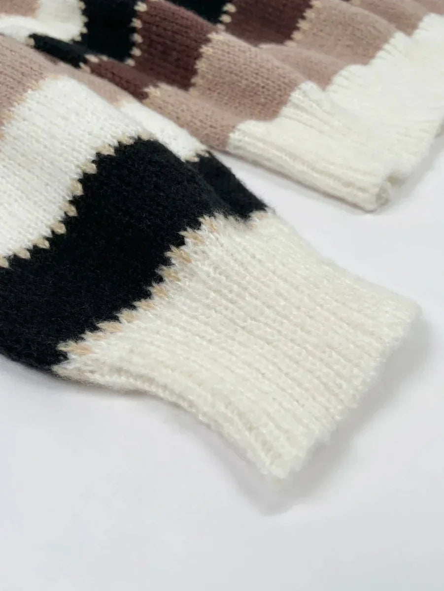 Margriet - Trui Dames Oversized Gestreept met Wijde Mouwen Zacht