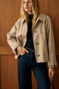 Puck - Tussenjas Dames Trenchcoat Kort Oversized Praktisch en Elegant