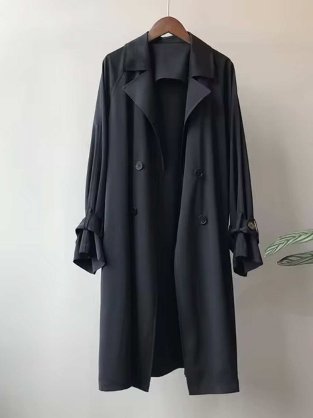 Britt - Tussenjas Dames Trenchcoat Lang met Dubbele Knopenrij Elegant