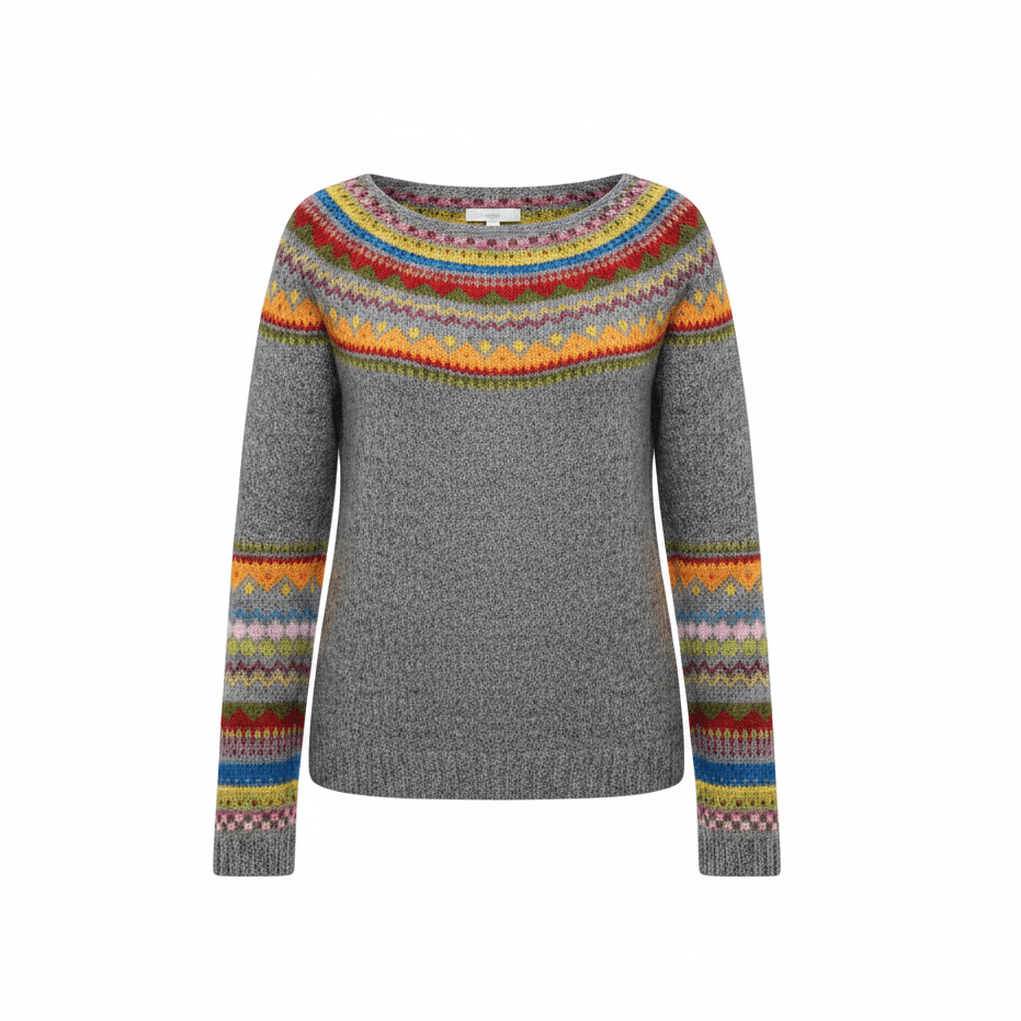 Elin - Trui Dames Gebreid met Fair Isle Patroon Zacht en Nonchalant
