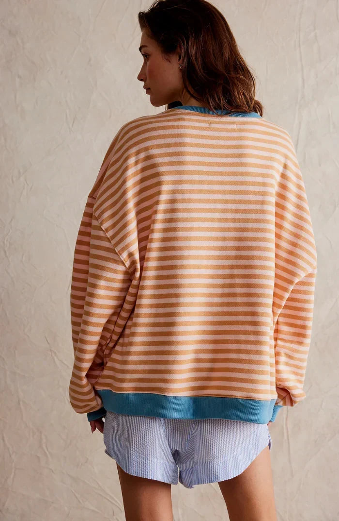 Inge - Trui Dames Gestreept met Contrastboorden Comfortabel en Verfijnd