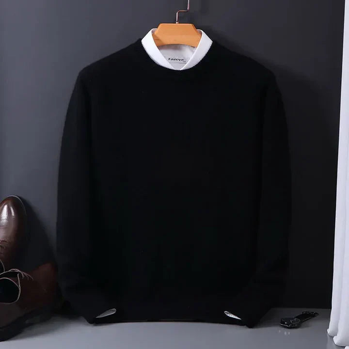 Lars - Trui Heren Gebreid met Ronde Hals Basic Comfortabel en Strak