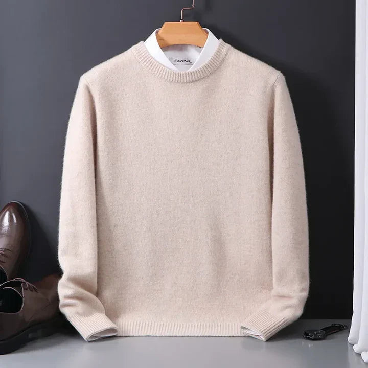 Lars - Trui Heren Gebreid met Ronde Hals Basic Comfortabel en Strak