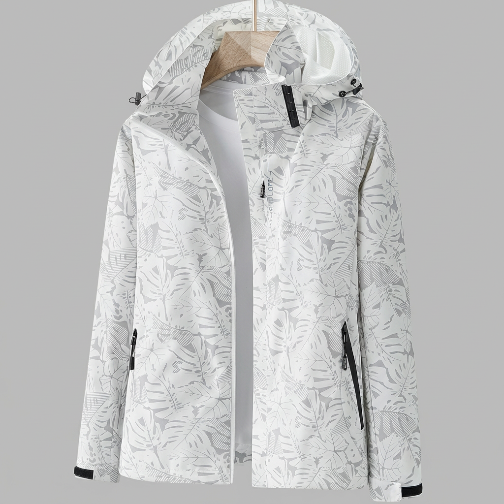 Annemijn - Tussenjas Dames met Capuchon en Bladerprint Comfortabel