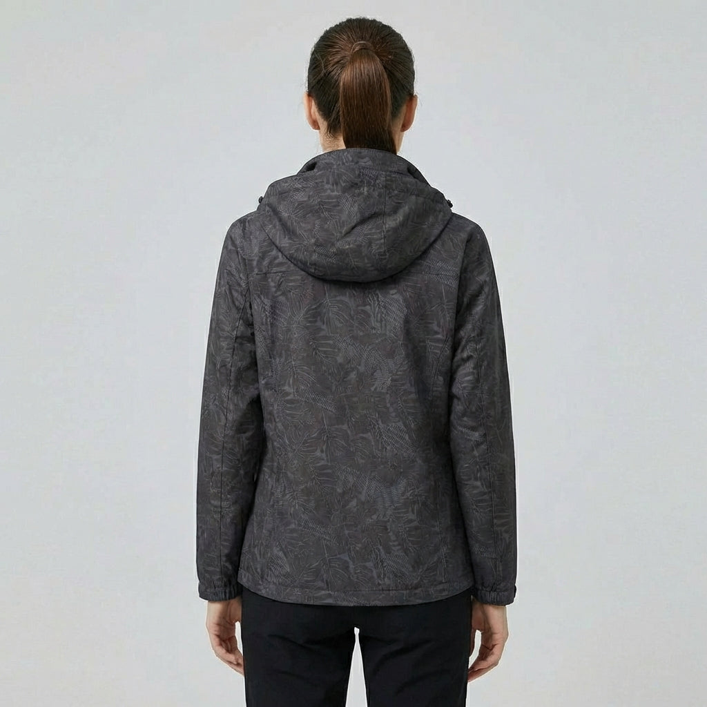 Annemijn - Tussenjas Dames met Capuchon en Bladerprint Comfortabel
