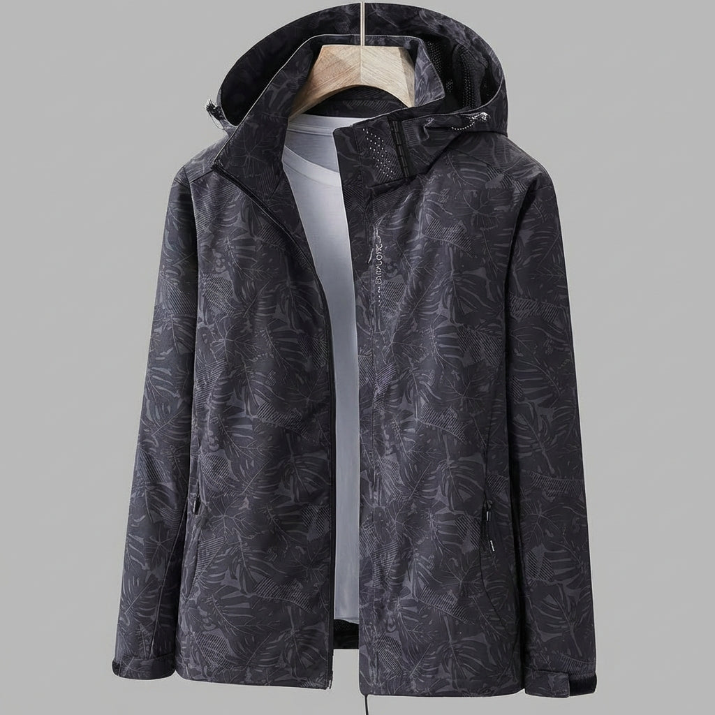 Annemijn - Tussenjas Dames met Capuchon en Bladerprint Comfortabel
