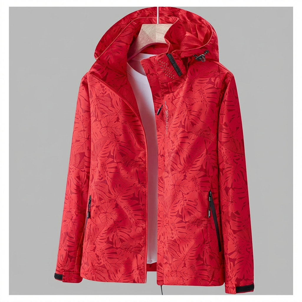 Annemijn - Tussenjas Dames met Capuchon en Bladerprint Comfortabel