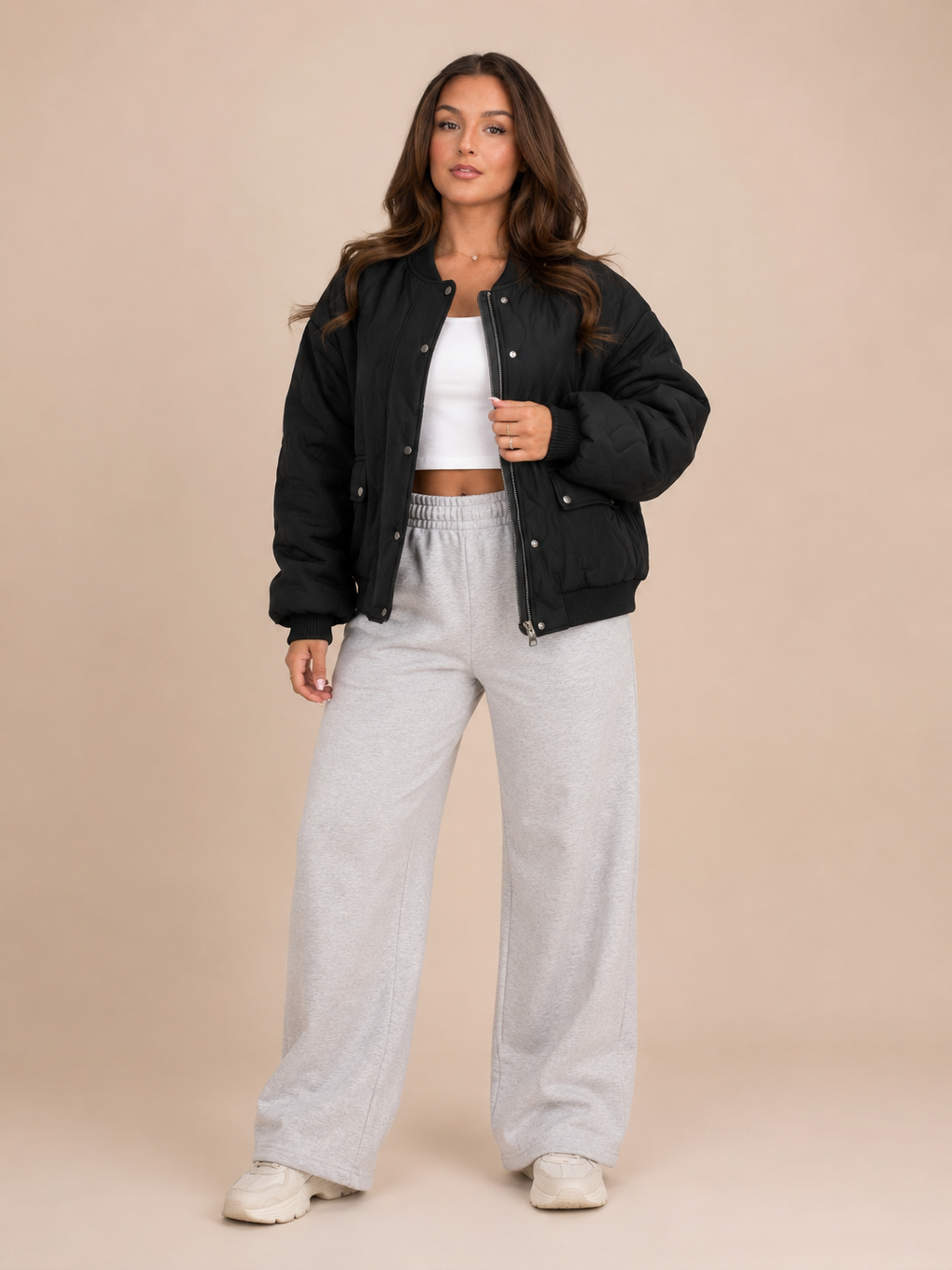 Bomberjack Dames Oversized Gewatteerd met Rits en Klepzakken Casual
