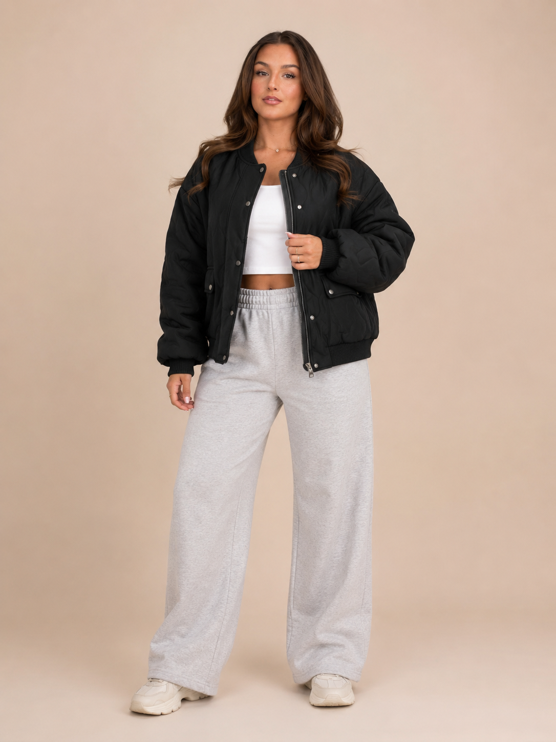 Bomberjack Dames Oversized Gewatteerd met Rits en Klepzakken Casual