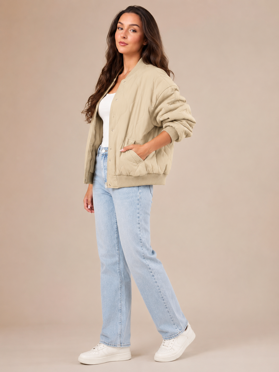 Bomberjack Dames Oversized Gewatteerd met Rits en Klepzakken Casual