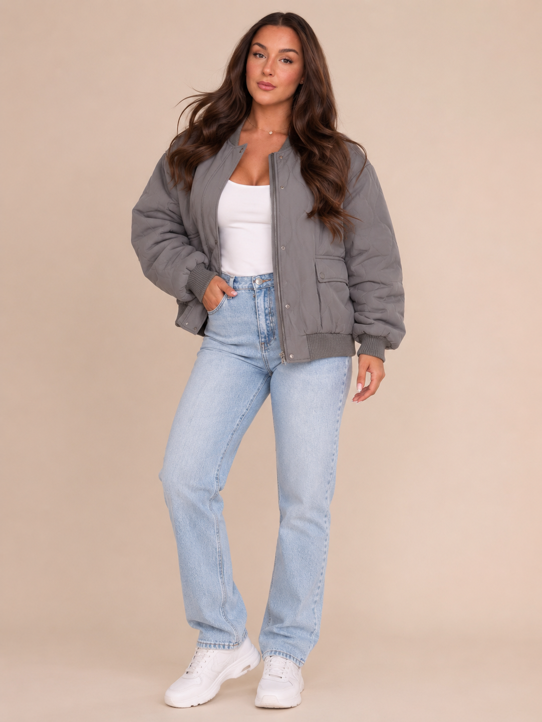 Bomberjack Dames Oversized Gewatteerd met Rits en Klepzakken Casual