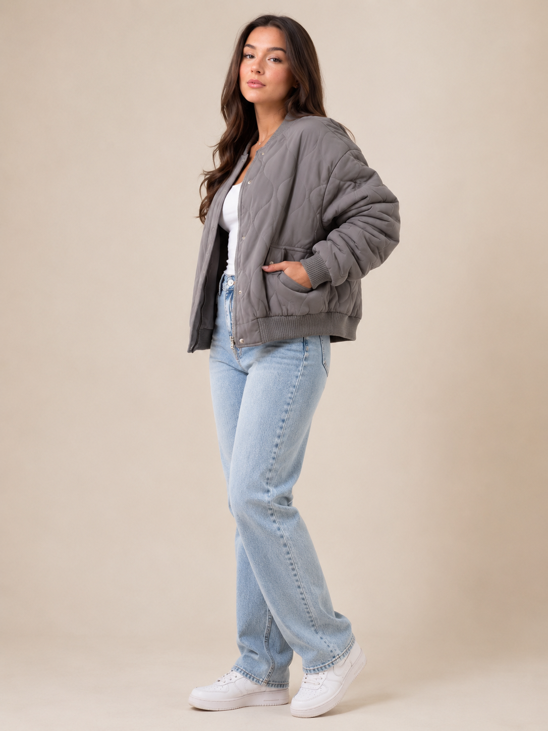 Bomberjack Dames Oversized Gewatteerd met Rits en Klepzakken Casual