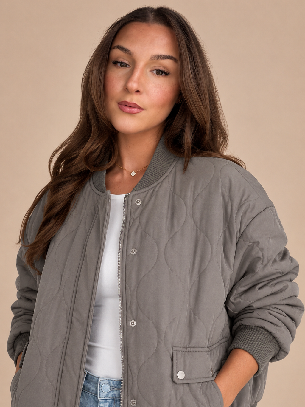 Bomberjack Dames Oversized Gewatteerd met Rits en Klepzakken Casual