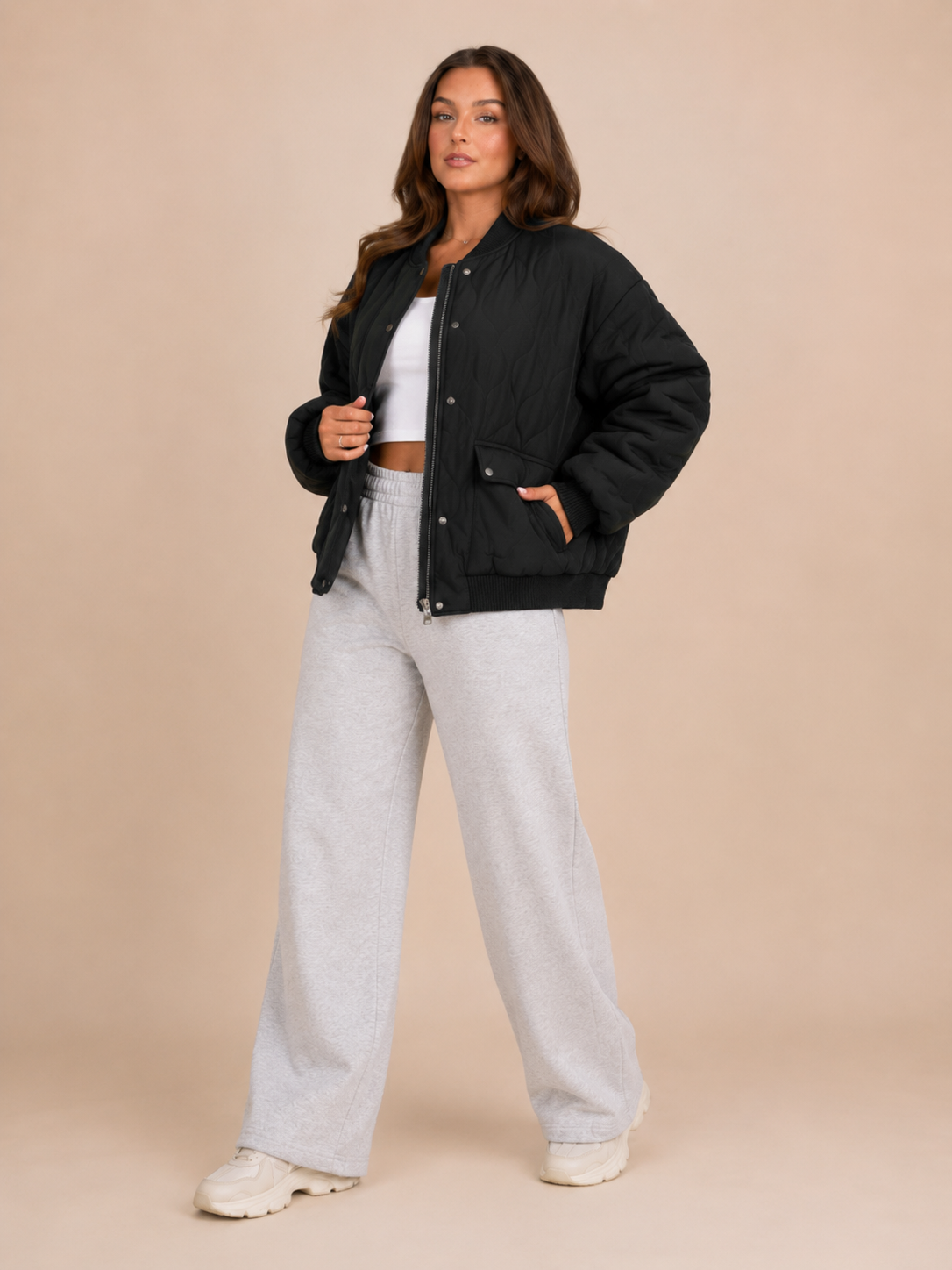 Bomberjack Dames Oversized Gewatteerd met Rits en Klepzakken Casual