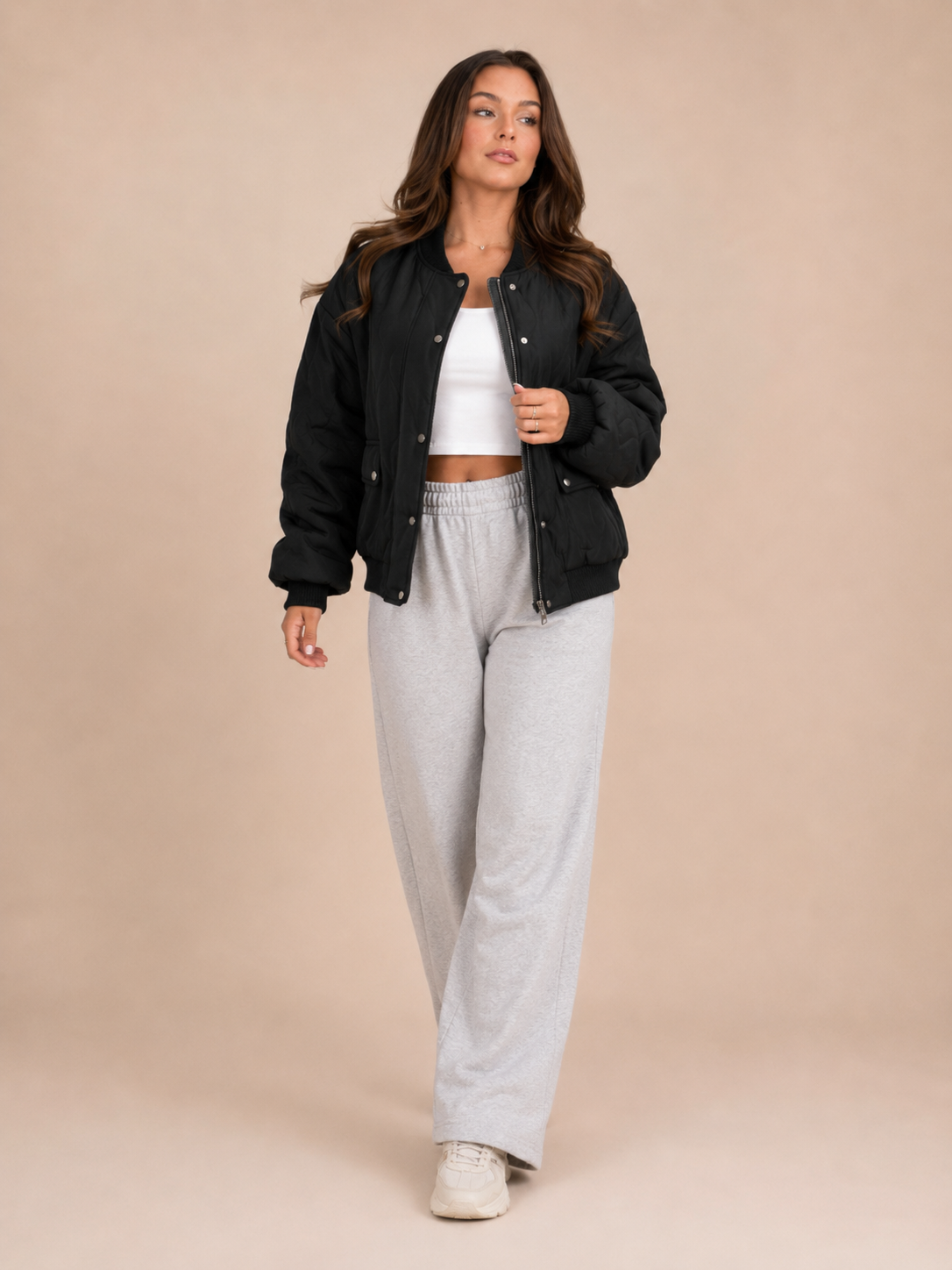 Bomberjack Dames Oversized Gewatteerd met Rits en Klepzakken Casual