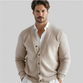 Cardigan Heren Gebreid met V Hals en Knoopsluiting Smart Casual