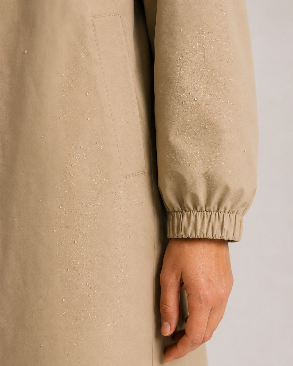 Trenchcoat Dames Halflang met Capuchon en Opstaande Kraag Klassiek