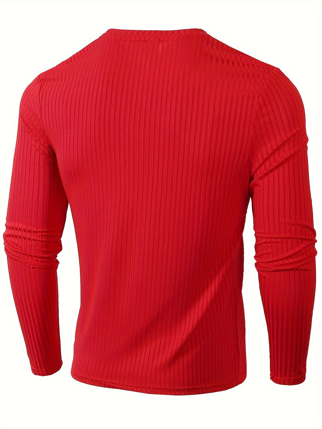 Longsleeve Heren Slim Fit Geribbeld met Ronde Hals Casual