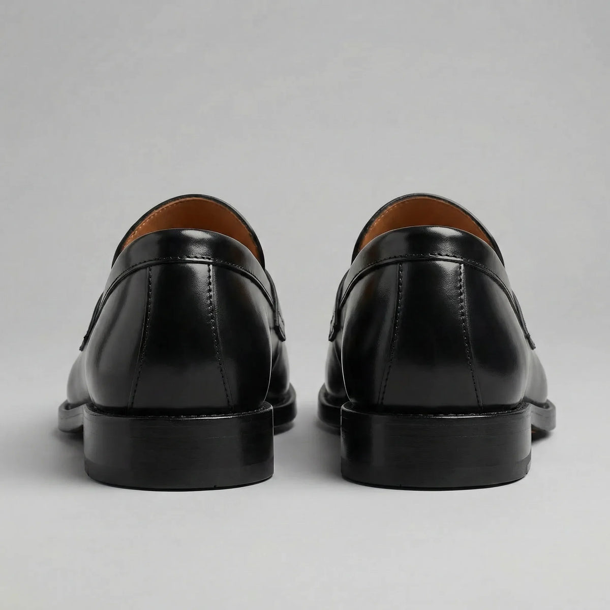Penny Loafers Heren met Glanzende Afwerking en Blokhak Klassiek