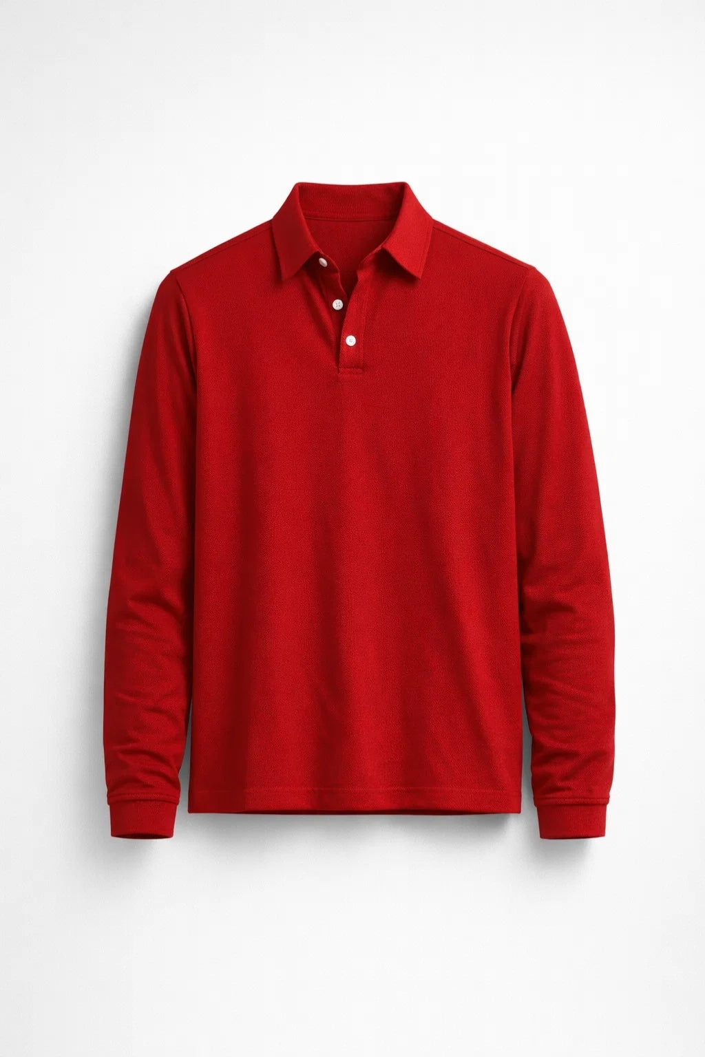 Poloshirt Heren Lange Mouwen met Knoopsluiting Smart Casual