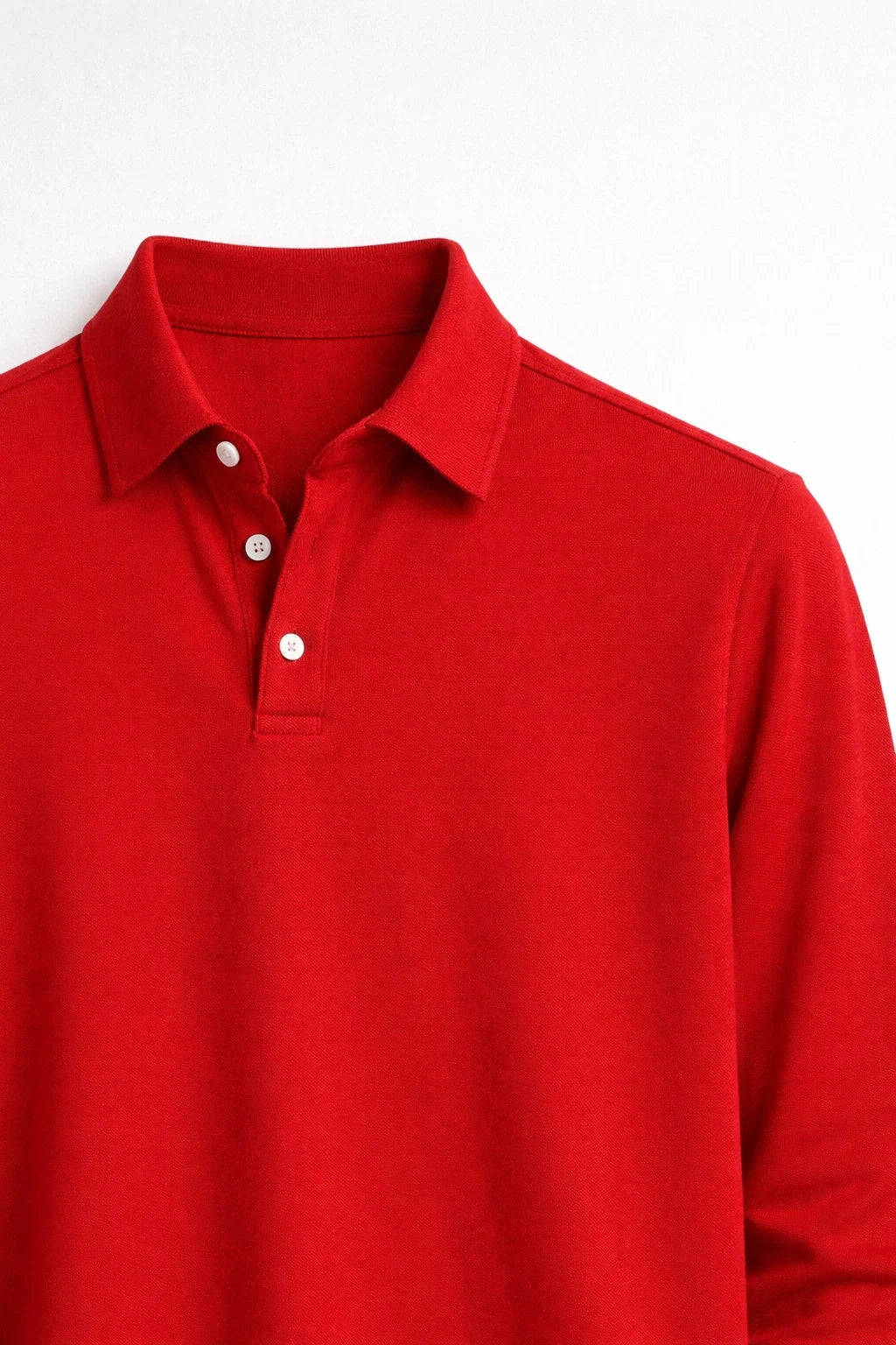 Poloshirt Heren Lange Mouwen met Knoopsluiting Smart Casual