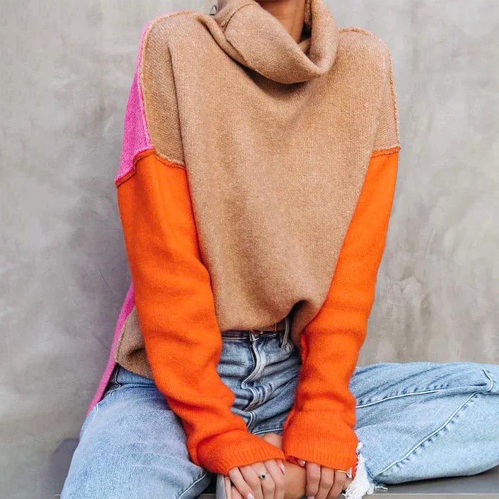 Coltrui Dames Oversized Colour Block met Ribboorden Casual