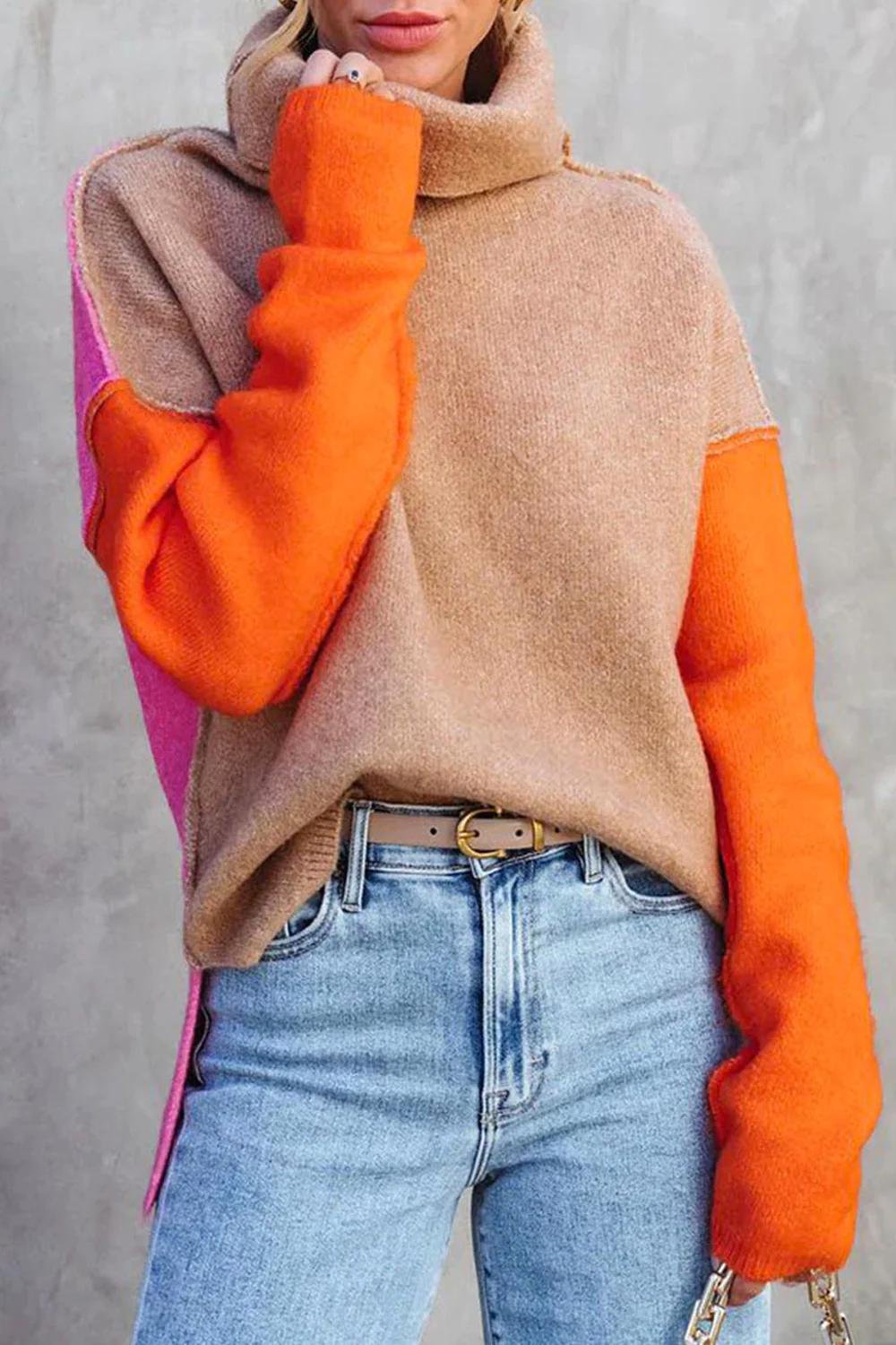 Coltrui Dames Oversized Colour Block met Ribboorden Casual