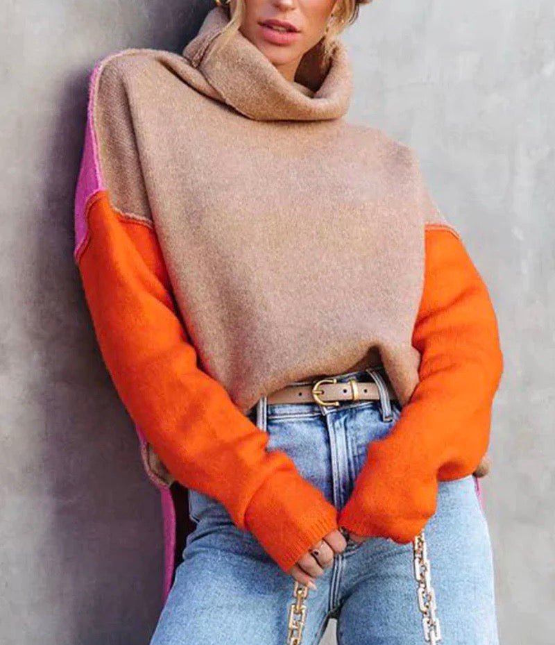 Coltrui Dames Oversized Colour Block met Ribboorden Casual