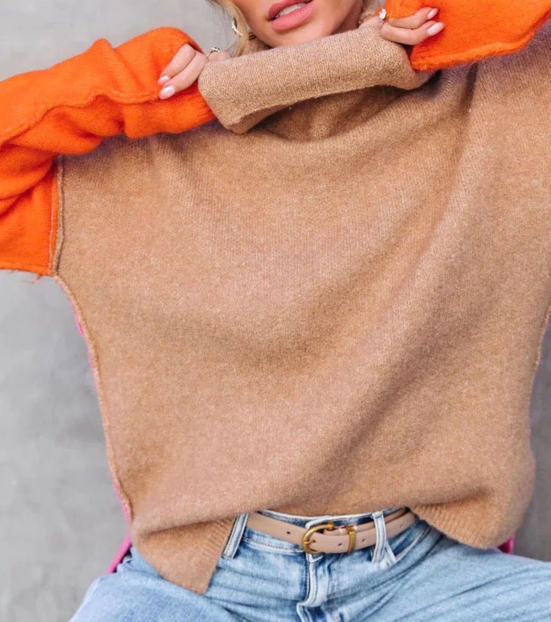 Coltrui Dames Oversized Colour Block met Ribboorden Casual