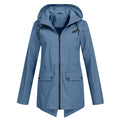 Regenjas Dames Halflang met Capuchon en Twee Klepzakken Casual