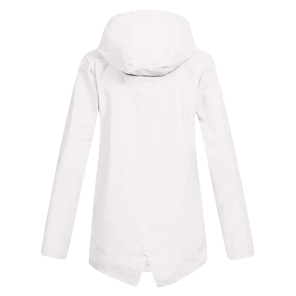 Regenjas Dames Halflang met Capuchon en Twee Klepzakken Casual